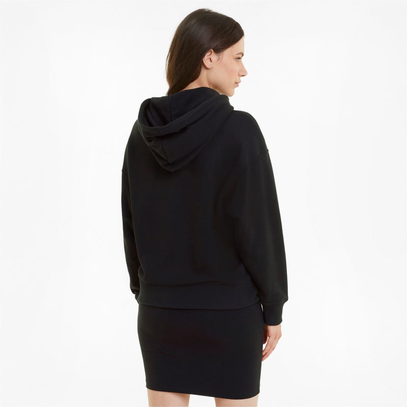 PUMA Classics Logo Womens Black Hoodie - Image 2